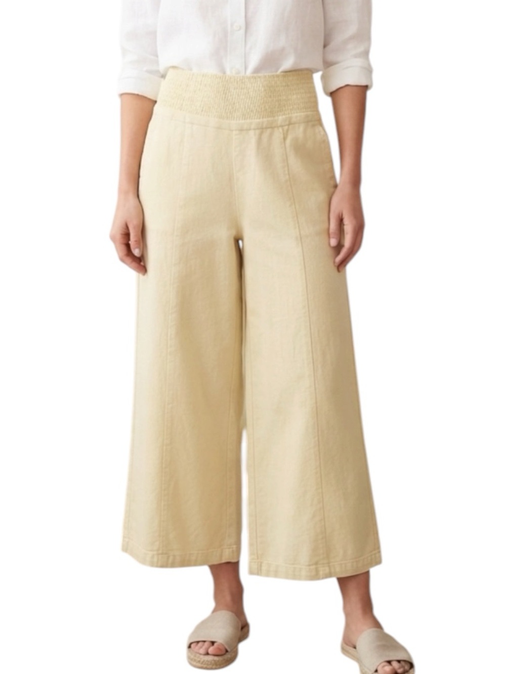 WVN Wide Leg Organic Cotton Yellow Pants Size M